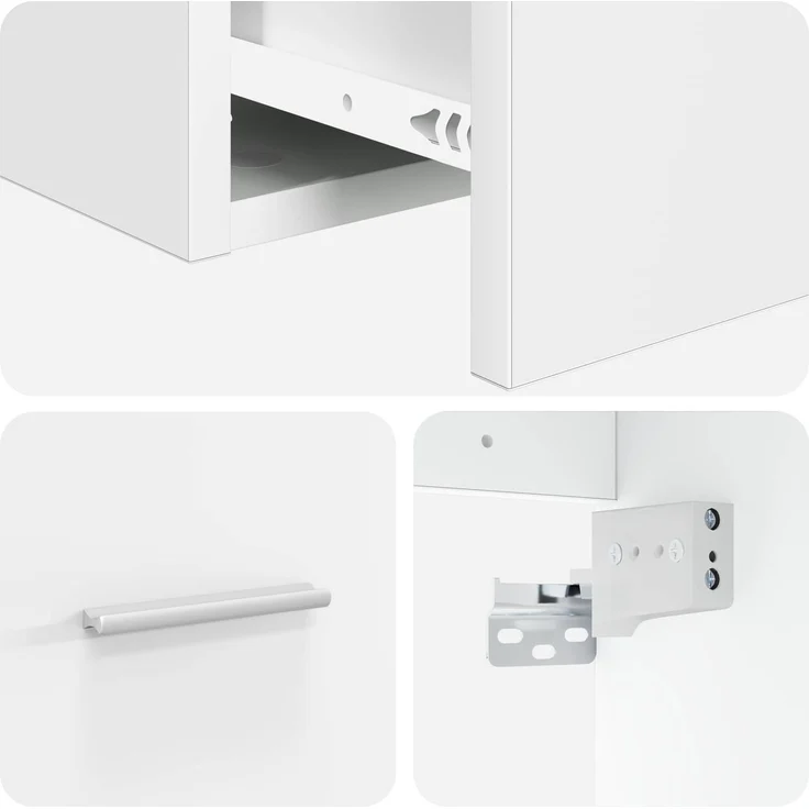 vidaXL Waschbeckenschrank Weiß 62,5 x 44,5 x 80 cm Holzwerkstoff 3404398 – Bild 10