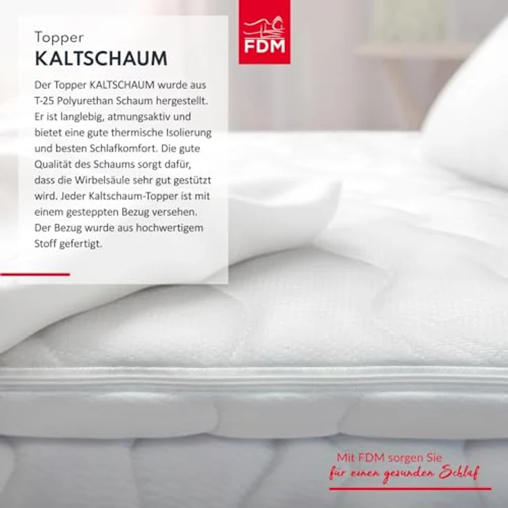 Matratzenauflage 80x200 cm Topper Matratze Kaltschaum 5 cm – Bild 3