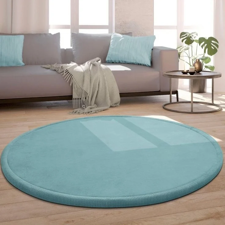Paco Home Teppich Kinderzimmer Kinderteppich Baby Spielteppich Krabbeldecke Krabbelmatte Weich rutschfest Jungen Mädchen Deko, Grösse:160 cm Rund, Farbe:Blau – Bild 4