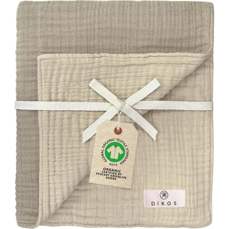 Babydecke Musselin Babydecke 6-lagig gekreppt, 100% GOTs Bio-Baumwolle, DIKOS, PREMIUM Qualität, 70x100 cm, atmungsaktiv, nachhaltig, kuschelweich – Bild 5