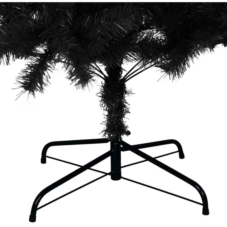 vidaXL Weihnachtsbaum mit LED-Beleuchtung Schwarz 180 cm PVC und Stahl 3396485 – Bild 12