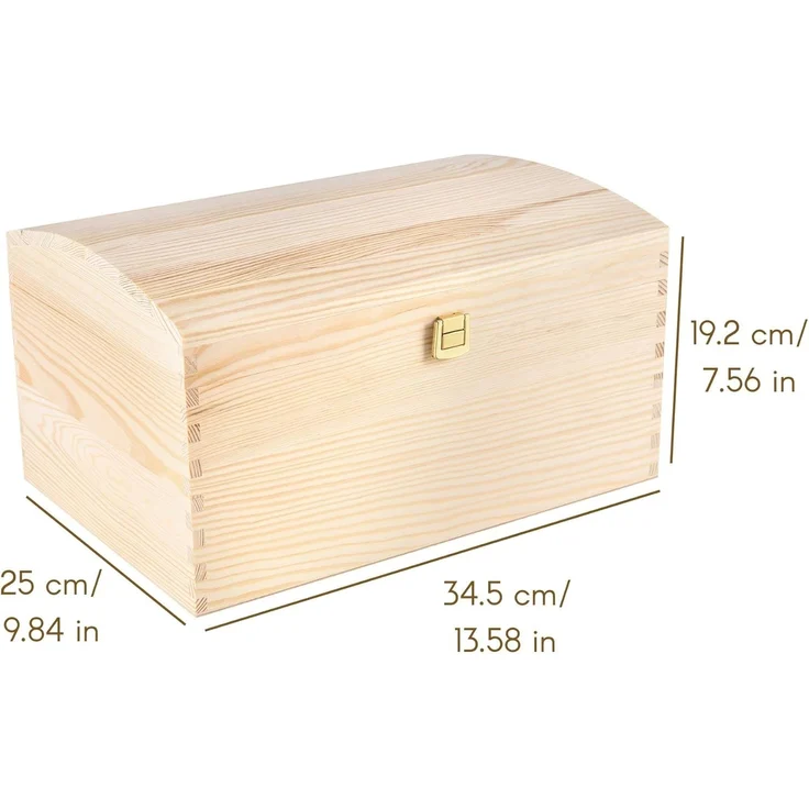 Creative Deco Holzkiste Holztruhe Holzkiste mit Deckel und Schloss – Bild 2