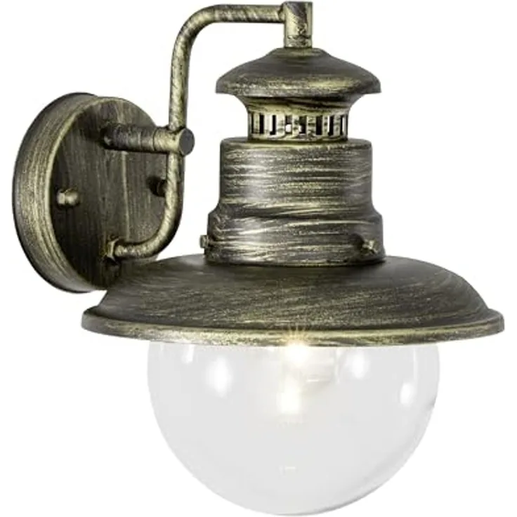 Brilliant Leuchten No. 96128-86 Außenwandleuchte Artu 1-flammig schwarz gold