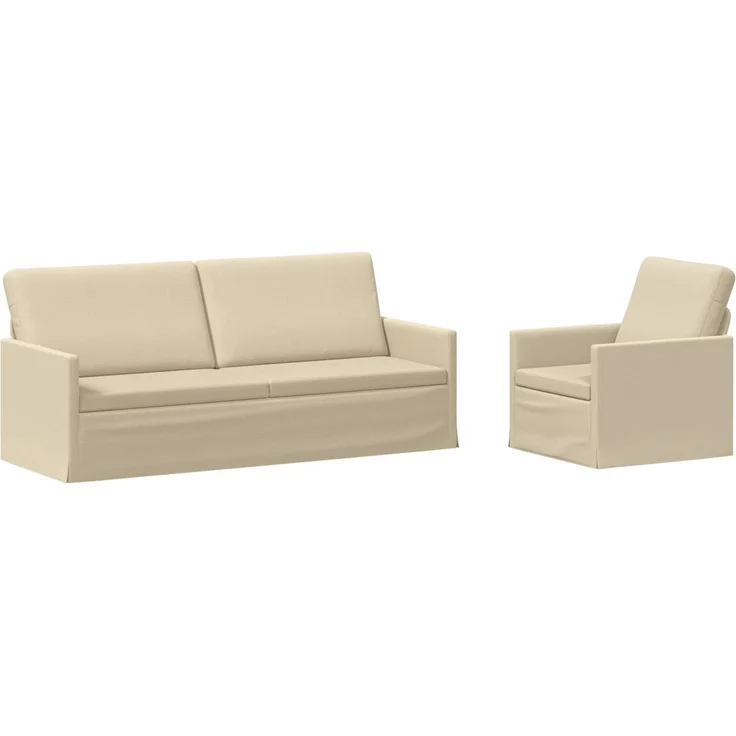 vidaXL Sofa-Set 2 pcs Creme Stoff 3433169 – Bild 1