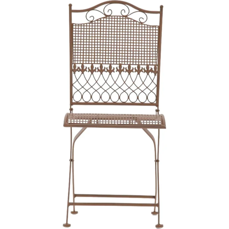 2er Set Gartenstühle DALLAS - Metall Antik braun 41x50x91 cm | Gartenstuhl Klappbar Klappstühle Metall Terrassenstuhl Antik Verzierung Stühle Garten – Bild 3