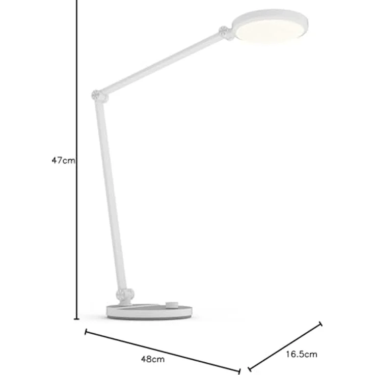 FeinTech LTL00120 LED Schreibtischlampe dimmbar mit Drehknopf, weiß, flexible Lichtfarbe und Helligkeitseinstellung – Bild 7