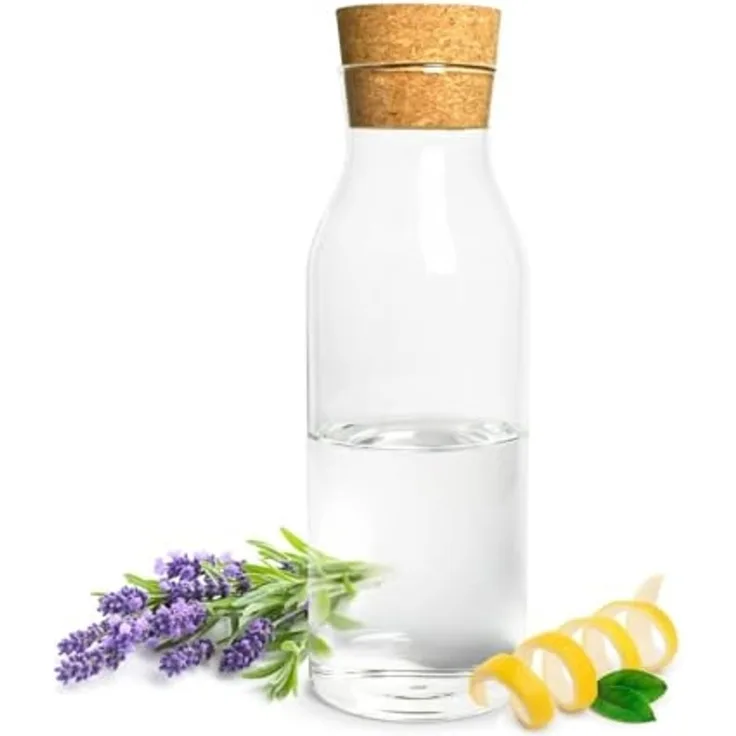 Glaskaraffe 1 Liter mit Korkdeckel Wasserkaraffe Weinkaraffe Dekanter Karaffe