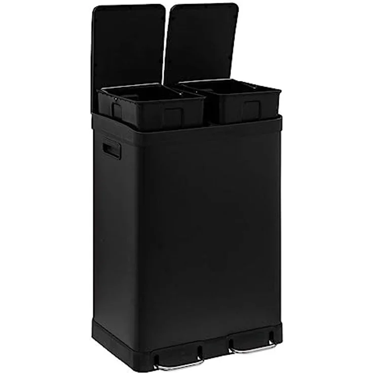 5five Mülleimer Ariane zweikammer mit Trittpedal Edelstahl 2x30 l – Bild 4