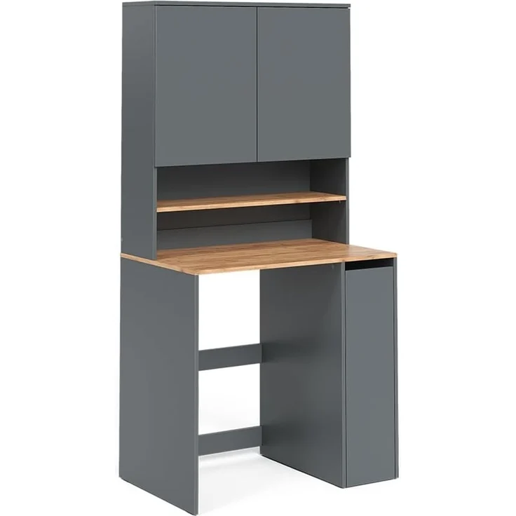 Waschmaschinenschrank Viktor Anthrazit/Goldkraft Eiche 93.6 x 88.2 cm 2 Teile mit Rollregal Vicco – Bild 1