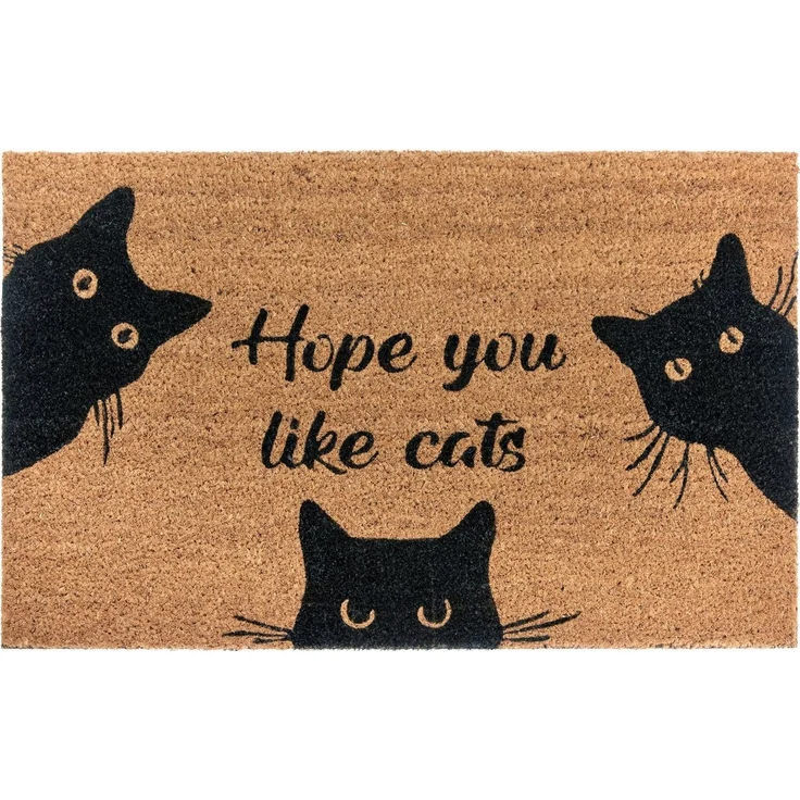 HANSE Home Fußmatte Mix Mats Kokos Cat Fan, Türmatte, rechteckig, Höhe: 15 mm, Kokos, Schmutzfangmatte, Outdoor, Rutschfest, Innen, Kokosmatte, Flur – Bild 1