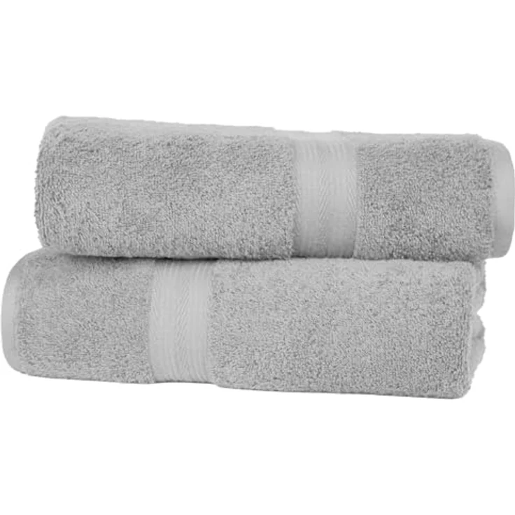 Amazon Basics Badetuch Set, 100 % Baumwolle, 70 x 140 cm, 2 Stück, maschinenwaschbar, saugfähig, ausbleichsicher – Bild 1