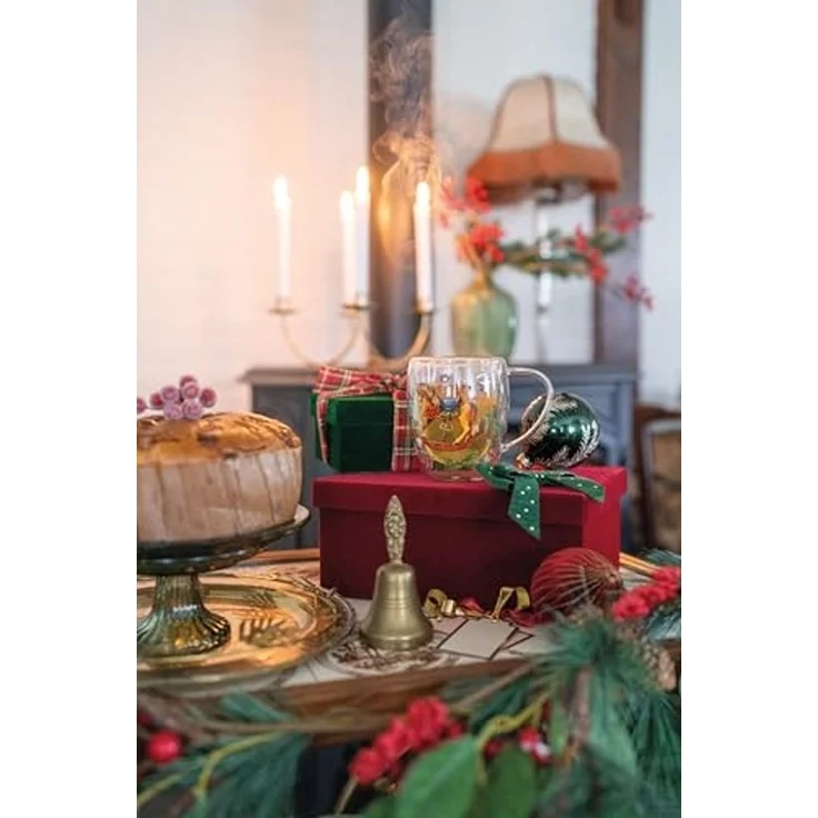 Ambiente Luxury Paper Products Becher Weihnachtsbecher- Silvester - Herbst / Winter Tee - Kaffee Tasse, 1-tlg, Porzellan Schaukelpferd, Weihnachtstasse, Weihnachten, Tannen, Zapfen - Becher 0,4 L Klassisches Schaukelpferd weiß, Kollektion, Mug, Weihnac... – Bild 2