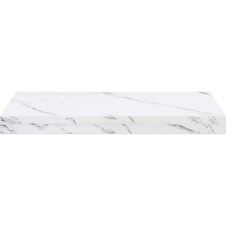 Wandregal, Hängeregal Wandmontiert Weiß Marmor 50 x 23 x 4 cm Holzwerkstoff de6431 – Bild 6