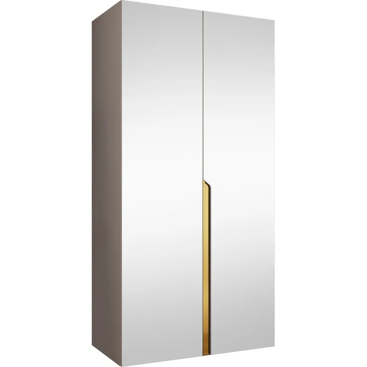 Kleiderschrank Veluna III 100 (Farbe: Cashmere / Cashmere + Gold)