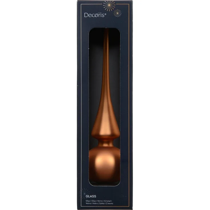 Kaemingk Christbaumspitze, Christbaumspitze Glas 26cm - Brandy matt