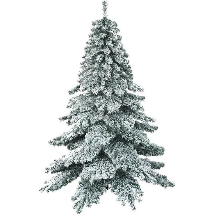 COSTWAY Künstlicher Weihnachtsbaum, 657 PVC Spitzen mit Schnee, Metallständer