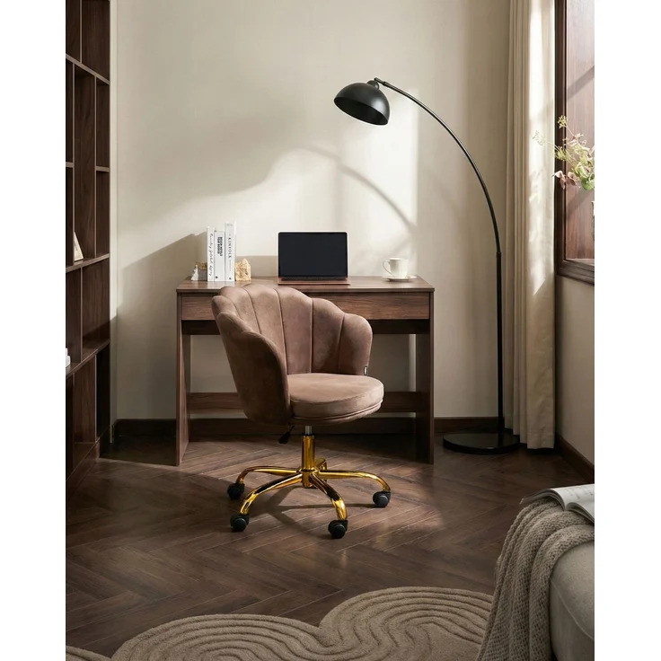 Schreibtischstuhl MONTICELLO Samtstoff Braun – Bild 3