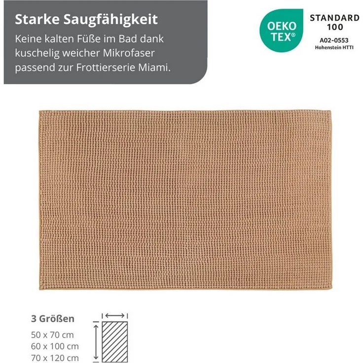 liebling Badematte Badteppich, Fußbodenheizung geeignet, in 3 Größen, Polyester, rechteckig, Antirutsch-Beschichtung, starke Saugfähigkeit, Öko-Tex zertifiziert – Bild 3