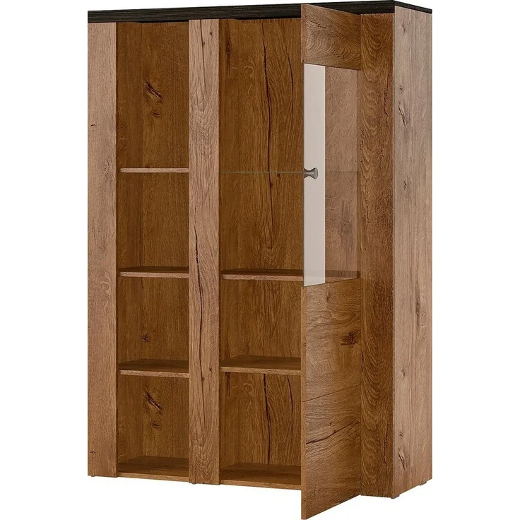 Home affaire Vitrine Larona, zeitlose Glasvitirne, Hochschrank Höhe 145 cm Stauraumvitrine mit dekorativer Rahmenoptik – Bild 3