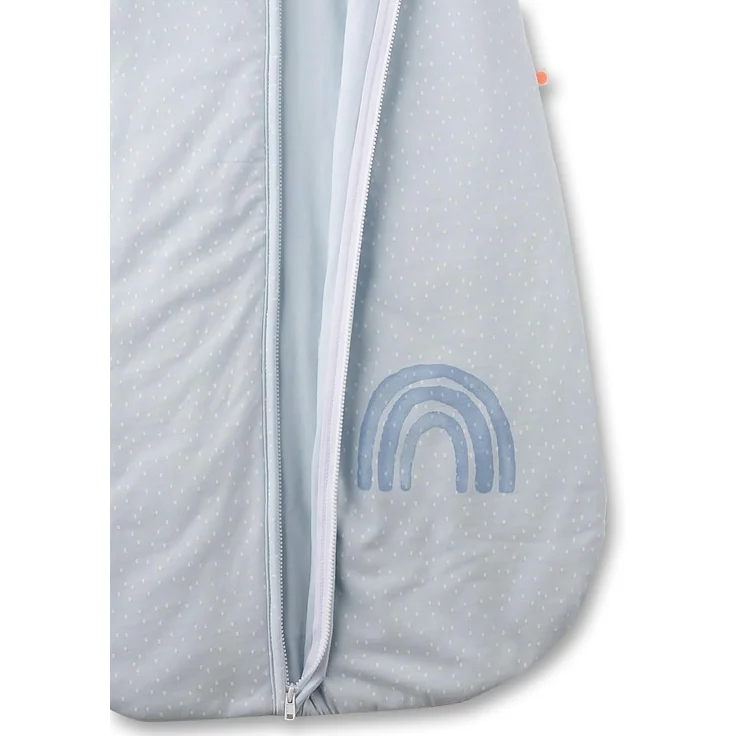 SANETTA Baby-Schlafsack Blau | Praktischer und bequemer Unisex-Schlafsack aus Bio-Baumwolle. Baby-Schlafsack mit Reißverschluss und Regenbogen-Print | Baby Sleeping Bag – Bild 3