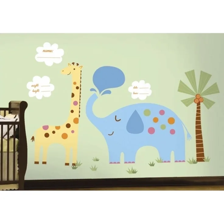Wandsticker Giraffe & Elefant