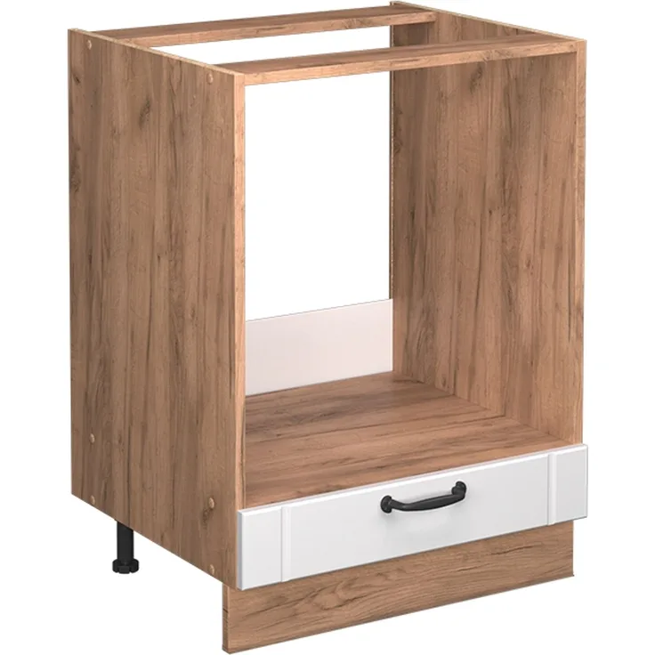 Herdumbauschrank Fame-Line Weiß Landhaus 60 cm , AP Eiche Vicco