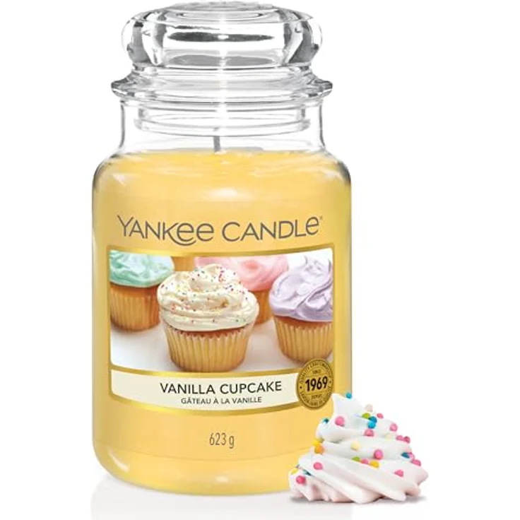 Yankee Candle Duftkerze im Glas (groß) | Vanilla Cupcake | Kerze mit langer Brenndauer bis zu 150 Stunden | Perfekte Geschenke für Frauen – Bild 1