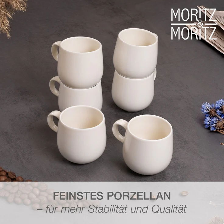 Moritz & Moritz ALHAMBRA Kaffeebecher 6er, Creme – Bild 4