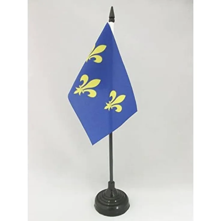 AZ FLAG - Tischflagge Ile-De-France - 15x10 cm - Paris Tischfahne 10x15 Cm - Flaggen