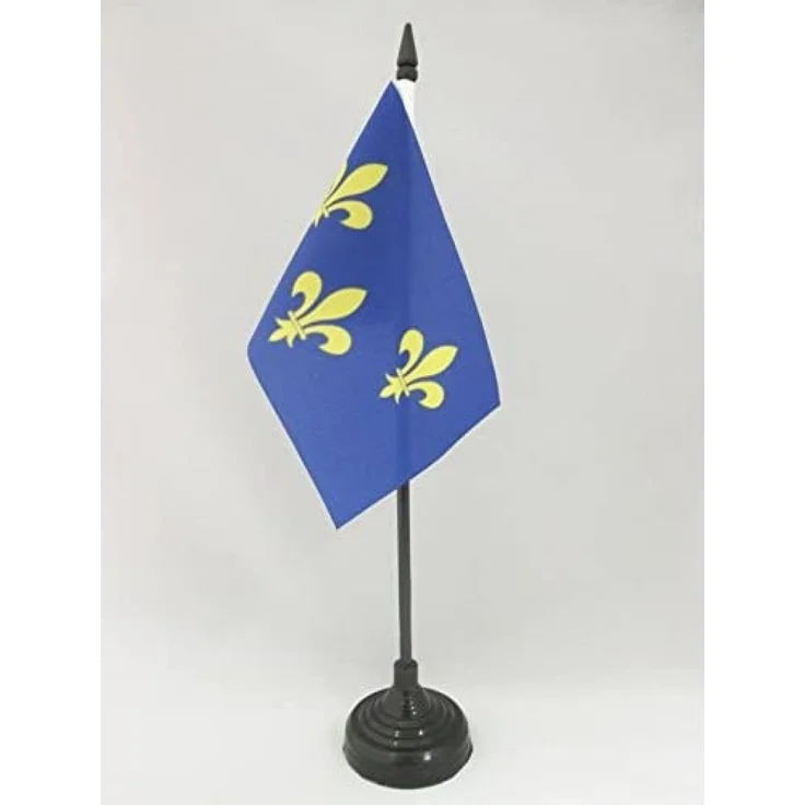 AZ FLAG - Tischflagge Ile-De-France - 15x10 cm - Paris Tischfahne 10x15 Cm - Flaggen