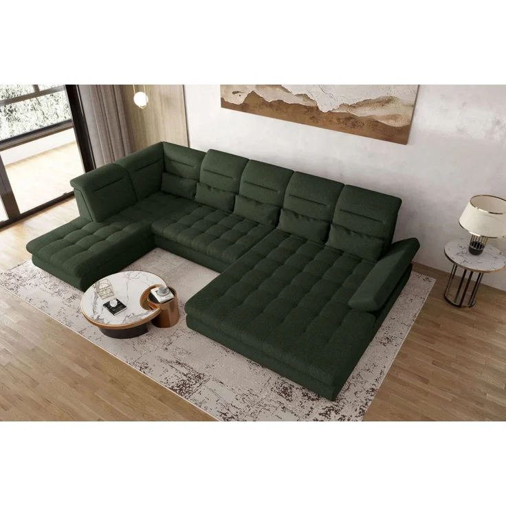 99rooms Toscana Wohnlandschaft Velours VOGUE Wintermoos Rechts – Bild 2