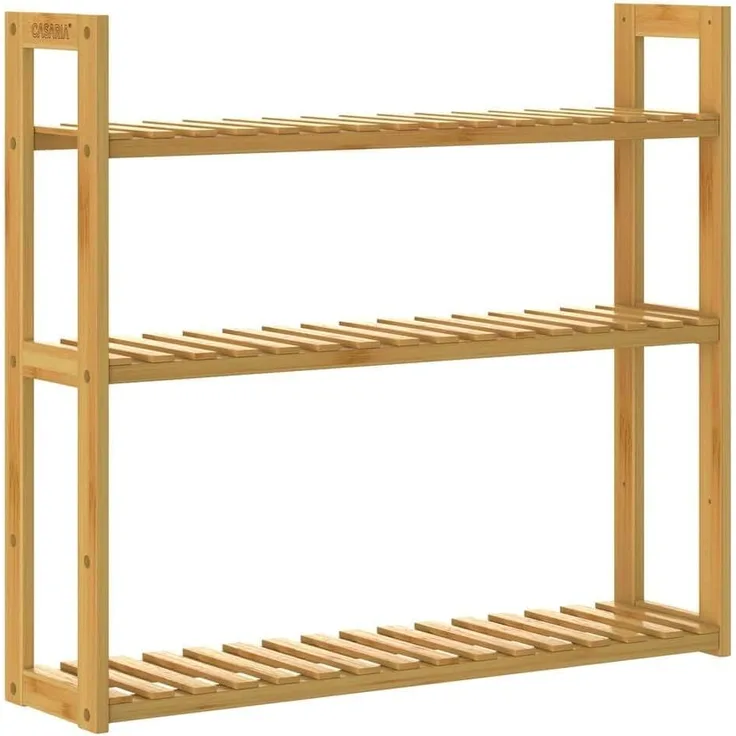 Casaria Hängeregal mit 3 Ablagen, Bambus natur, 60 x 15 x 54 cm