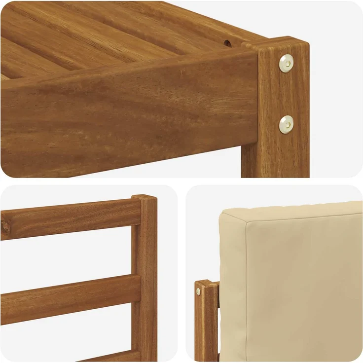 vidaXL Outdoor-Sofagarnitur mit Kissen 4 pcs Natur und Beige 3366311 – Bild 5