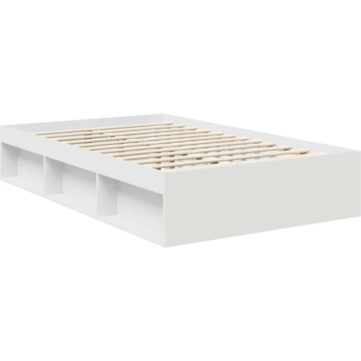 vidaXL Bettrahmen mit Kopfteil Weiß 120 x 200 cm Massives Kiefernholz 3411431 – Bild 4