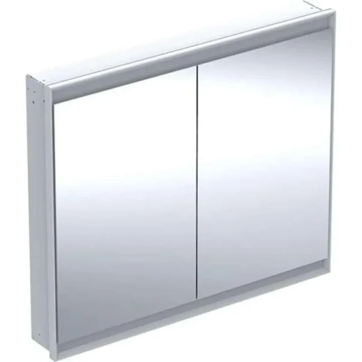 Geberit ONE Spiegelschrank mit ComfortLight, 2 Türen, Unterputzmontage, 105 x 90 x 15 cm, 505.804.00, Farbe: Aluminium eloxiert - 505.804.00.1