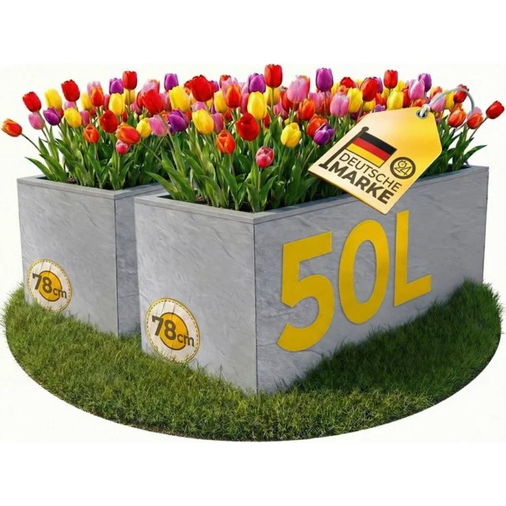 ONDIS24 Pflanzkübel Ondis24 Blumenkübel Vulkano, 50L Blumenkasten (2 St), mit cleverem Wasserspeicher am Boden – Bild 4