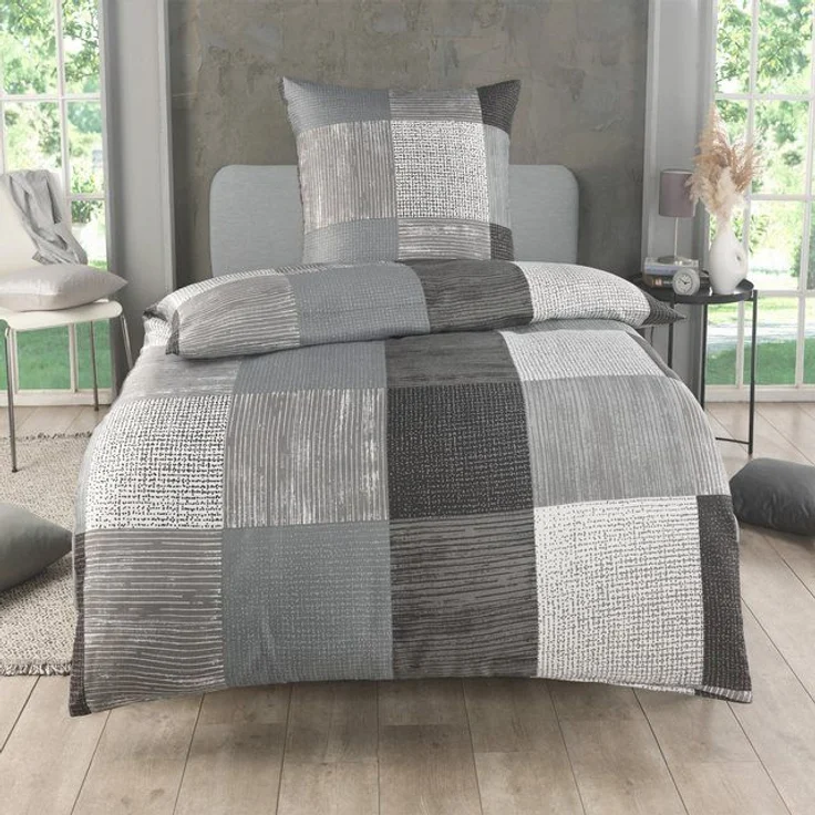 Malika Bettwäsche 135x200 + 80x80 cm atmungsaktiver Bettbezug, moderne Designs, Mikrofaser, 2 teilig, Für Allergiker geeignet, pflegeleicht, angenehm weicher Stoff – Bild 3