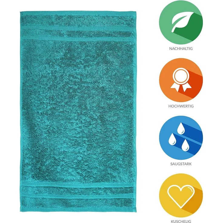 Lavea Gästehandtuch Bali, 30x50cm aus 100% Bio-Baumwolle, einzigartig weiche Gästetücher mit Aufhänger (Set, 6-St), hochwertiges und nachhaltiges Premium Gästetuch – saugstarke Faser – Bild 2