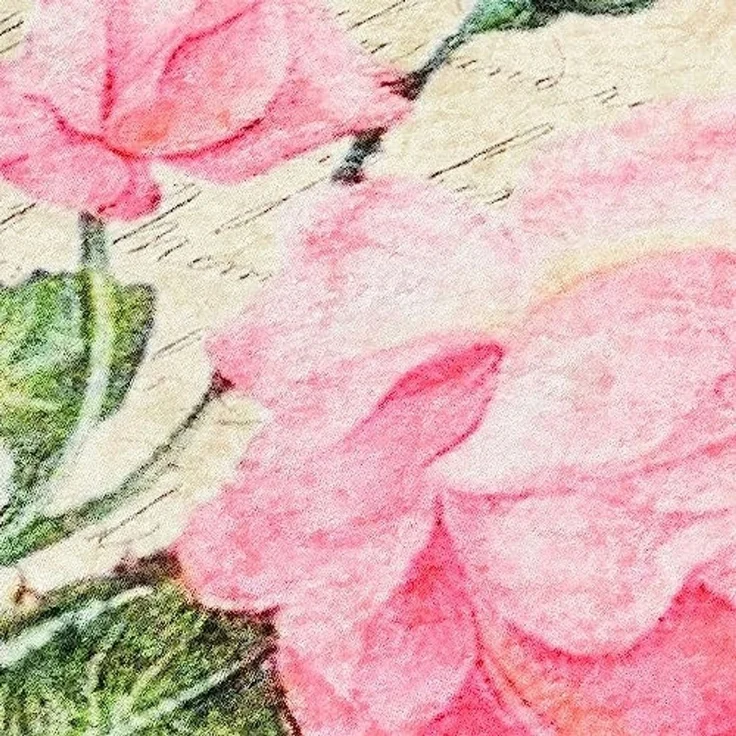 Badteppich Creme mit rosa Blume – Bild 5