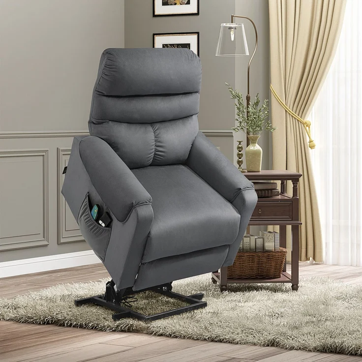 MELAYR, Fernsehsessel mit Aufstehhilfe Elektrisch, 83 x 93 x 110 cm, Dunkelgrau – Bild 3