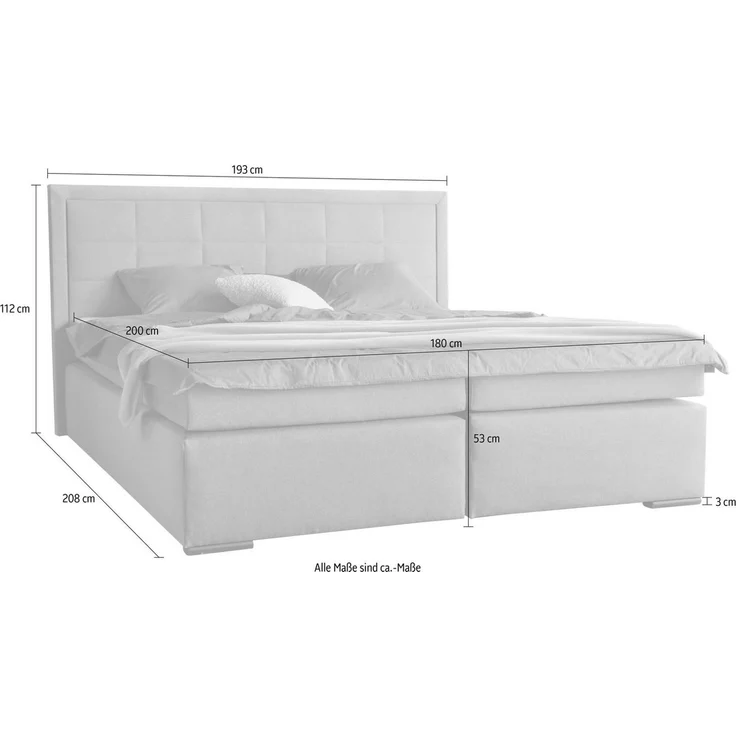 COLLECTION AB Boxspringbett 30 Jahre Jubiläums-Modell Athena, in H2,H3 & H4, wahlweise mit LED-Leiste – Bild 3