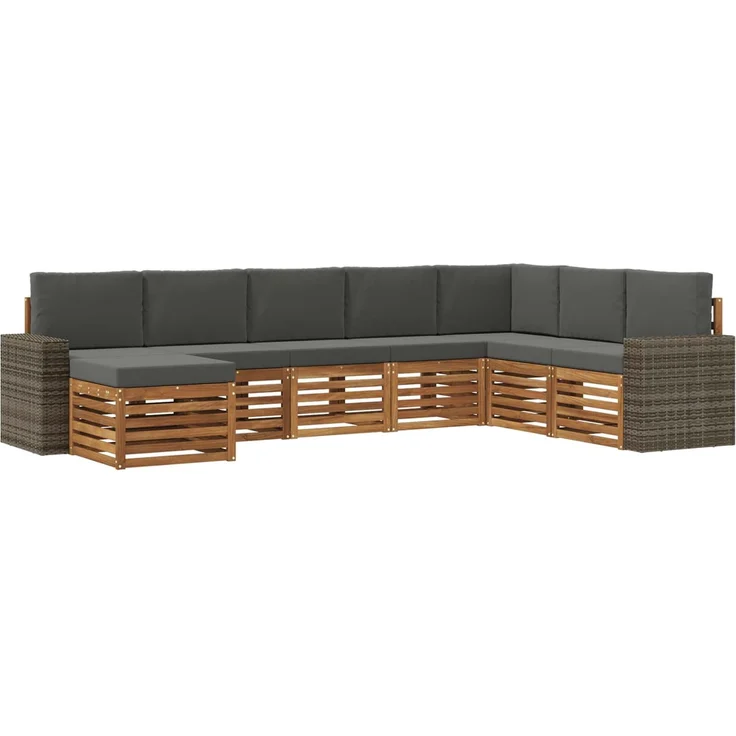 vidaXL Outdoor-Sofagarnitur 8 stk. 8-Sitzer Natur und Anthrazit 3384728 – Bild 2