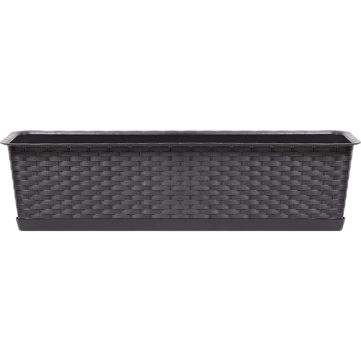 Prosperplast Blumenkasten in Rattan Optik 60 cm Farbe mokka Länge 60 cm