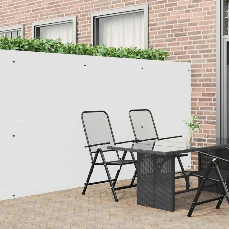vidaXL Gartenzaun Doppelseitig Weiß 1,8x3 m PVC 42002618 – Bild 1