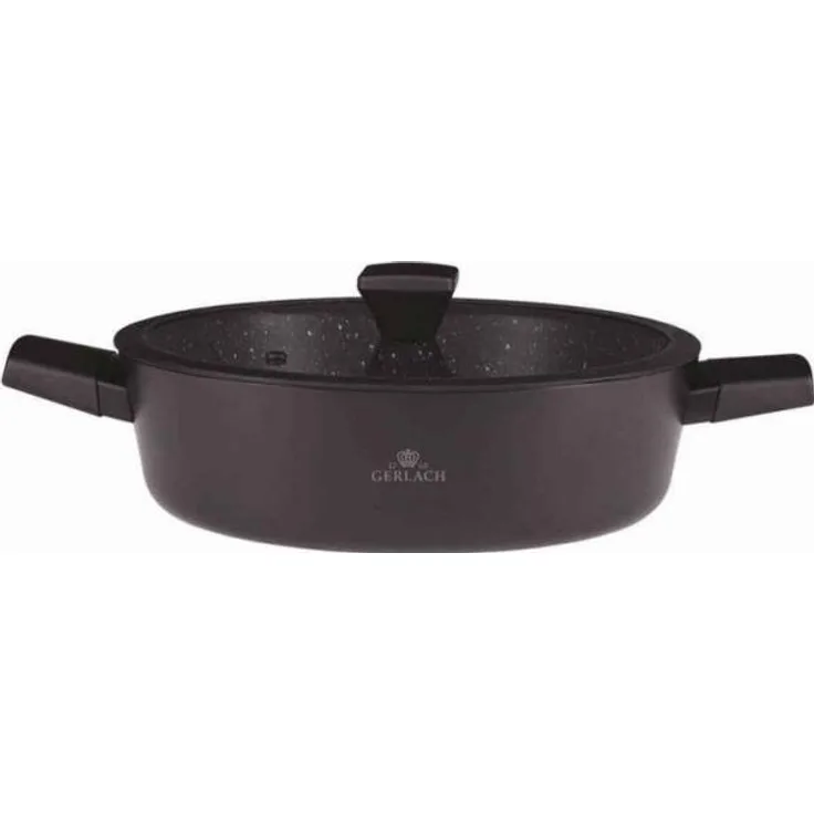Affek Design GRANITEX 24cm Ilag-beschichteter Aluminiumtopf mit Deckel 4. 4L 340R