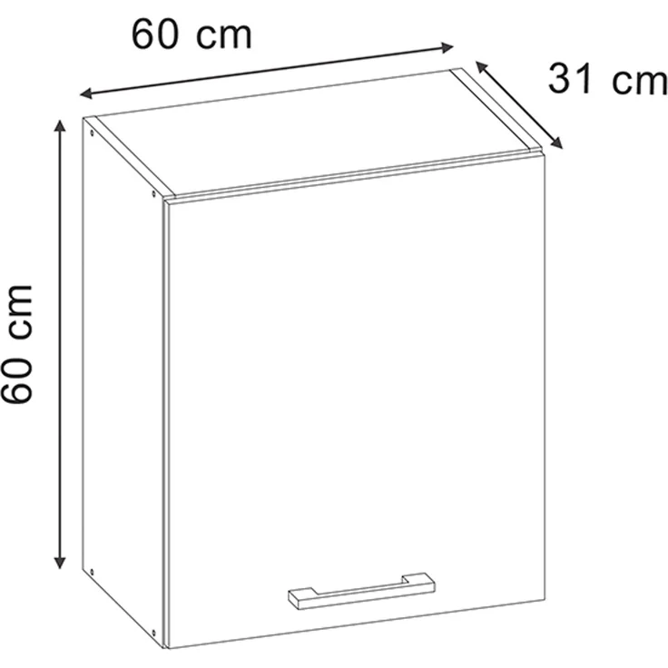 Hängeschrank R-Line Artisan-Eiche/Anthrazit 60 cm mit 1 Tür Vicco – Bild 2
