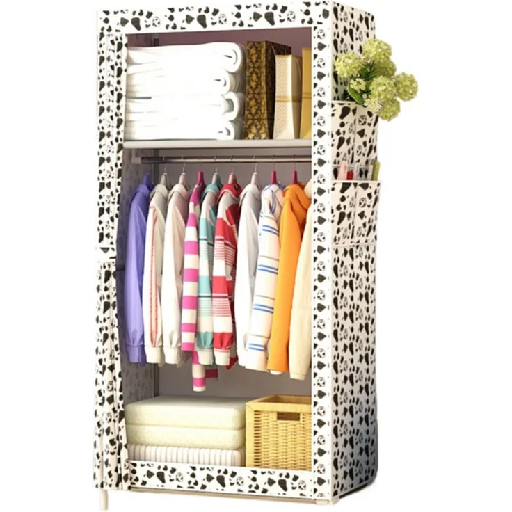 Jumpeak Stoffschrank stoff kleiderschrank,mit Überzug aus Vliesstoff,Kleiderstange Länge70*Breite45*Höhe160cm,Mehrere Farben,Oberer und unterer Stauraum