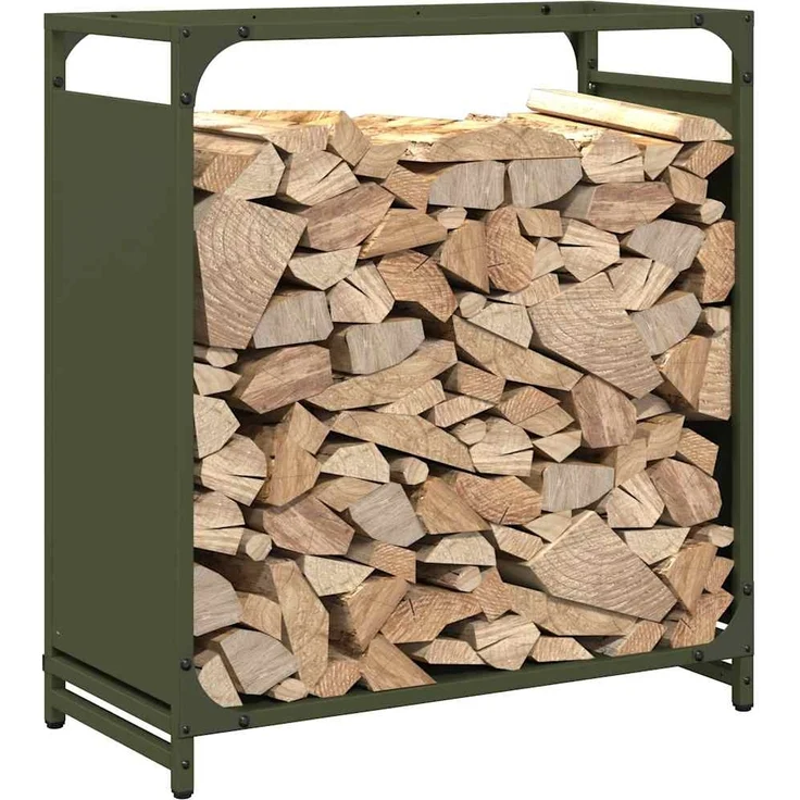 vidaXL Brennholzregal Olivgrün 60x28x65 cm Kaltgewalzter Stahl 864202 – Bild 3
