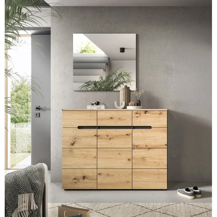 Schuhkommode (B/H/T: 120x94x37 cm) in Artisan Nachbildung – Bild 5