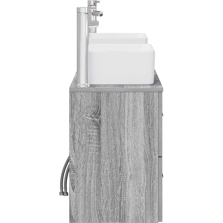 vidaXL Badezimmerschrank-Set 3 stk. Grau Sonoma 136 x 35 x 80 cm 3405856 – Bild 7